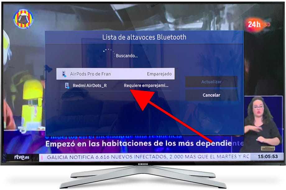 Búsqueda Bluetooth Smarthub Samsung