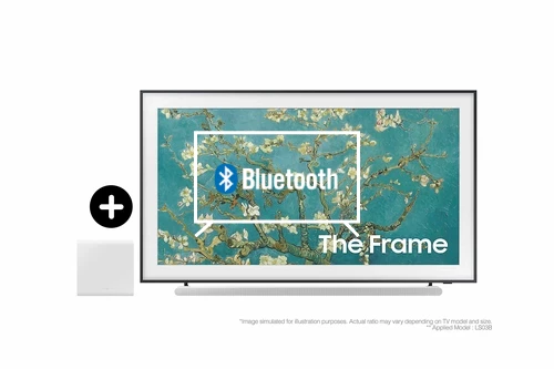 Connectez le haut-parleur Bluetooth au Samsung 2023 75” The Frame QLED 4K HDR Smart TV with S801B Lifestyle Ultra Slim Soundbar