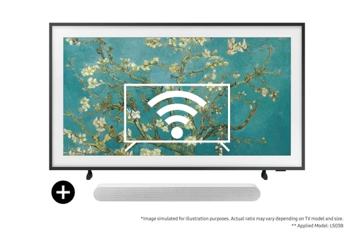 Connecter à Internet Samsung 2023 43” The Frame QLED 4K HDR Smart TV with S61B S-Series Lifestyle Soundbar