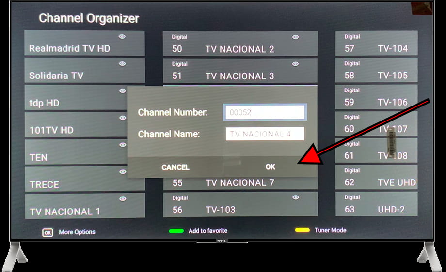 Confirm change channel Android TV