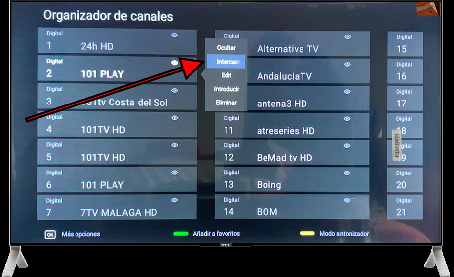 Intercambiar canal Android TV