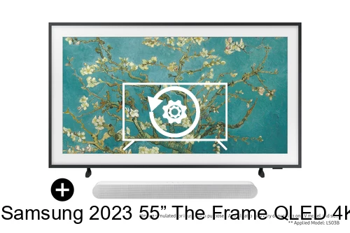 Restaurar de fábrica Samsung 2023 55” The Frame QLED 4K HDR Smart TV with S61B S-Series Lifestyle Soundbar