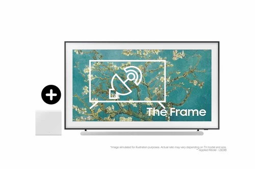 Rechercher des chaînes sur Samsung 2023 75” The Frame QLED 4K HDR Smart TV with S801B Lifestyle Ultra Slim Soundbar