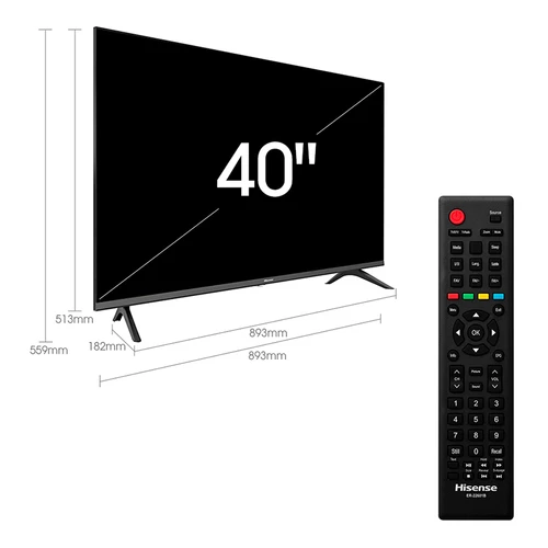 Hisense 40A5120F TV 100,6 cm (39.6") Full HD Noir 5