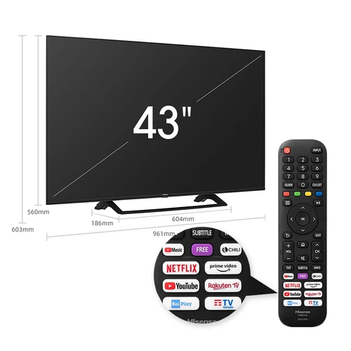 Hisense A7300F 43A7340F TV 108 cm (42.5") 4K Ultra HD Smart TV Wi-Fi Black 6