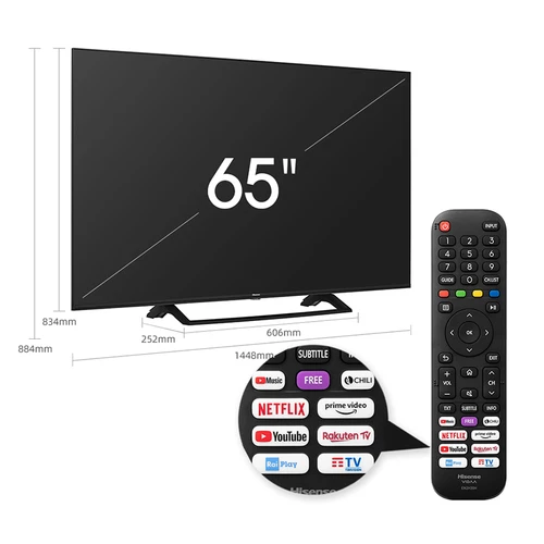 Hisense A7300F 65A7340F TV 163.8 cm (64.5") 4K Ultra HD Smart TV Wi-Fi Black 6