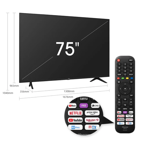 Hisense 75A7120F TV 189,5 cm (74.6") 4K Ultra HD Smart TV Wifi Noir 6
