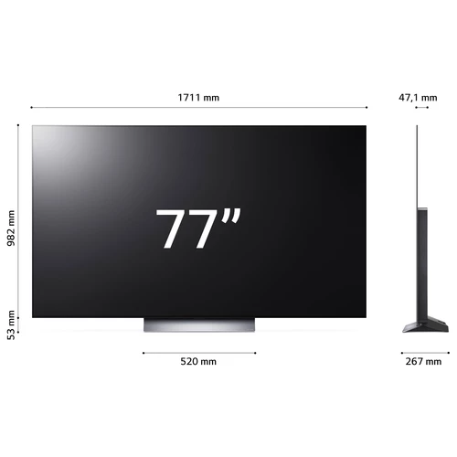 LG OLED evo OLED77C34LA.API TV 195.6 cm (77") 4K Ultra HD Smart TV Wi-Fi Silver 11