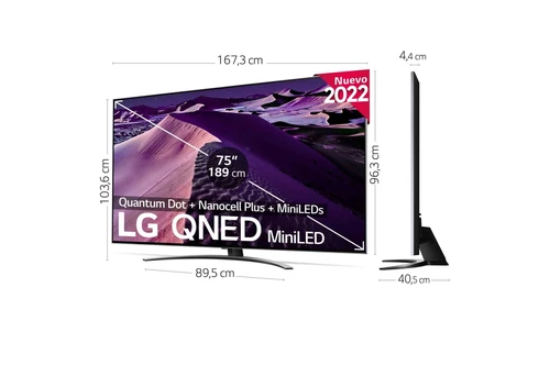 LG QNED MiniLED 75QNED876QB TV 190,5 cm (75") 4K Ultra HD Smart TV Wifi Noir, Argent 1