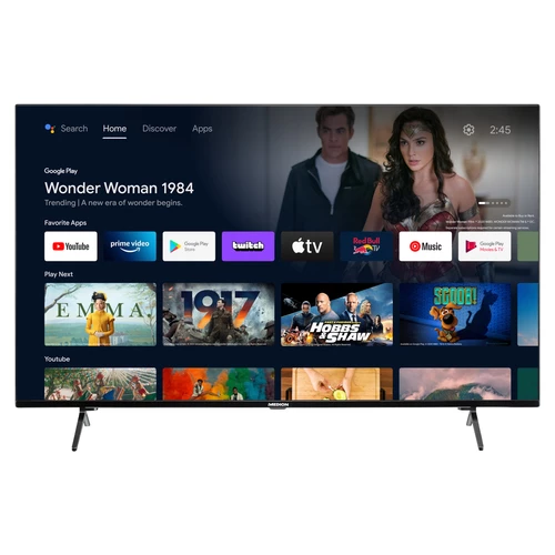 MEDION X14327 - ANDROID TV QLED 4K TV - 43" (108 cm) - UHD - HDR - Dolby Vision - Micro Dimming - Smart TV - Bluetooth - 3x HDMI 0