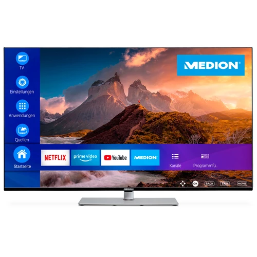 MEDION LIFE X15013 QLED Smart-TV - 125,7 cm (50 pouces) Ultra HD Display - HDR - Dolby Vision - Netflix - Amazon Prime Video - Bluetooth - DTS HD - Do 0