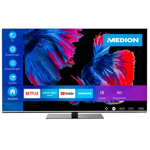 MEDION LIFE X16523 OLED Smart-TV | 163,9 cm (65 pouces) Ultra HD Display | HDR | Dolby Vision | Dolby Atmos | Micro Dimming | MEMC | 100 Hz | PVR read 0