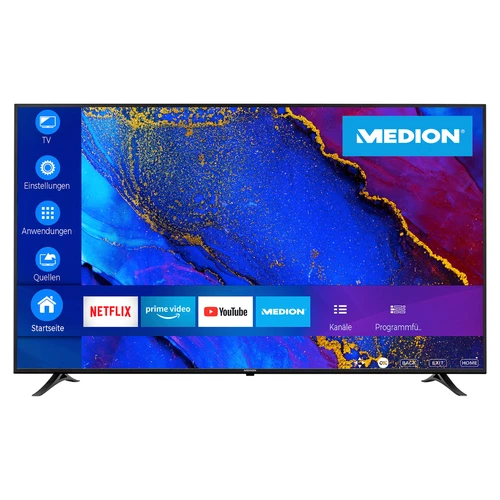 MEDION LIFE X17572 Smart-TV, 189,3 cm (75 pouces) Affichage Ultra HD, WCG, HDR, Dolby Vision™, Micro Dimming, MEMC, PVR prêt, Netflix, Amazon Prime Vi 0