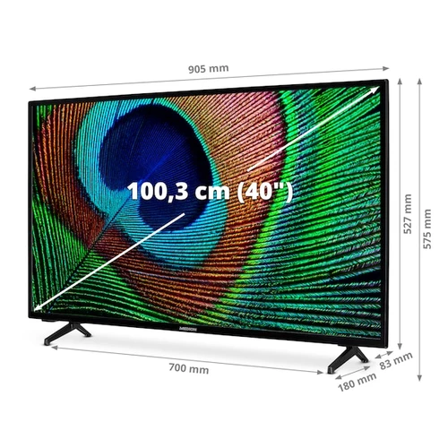 MEDION P14056 - Android Smart TV - 40" (100,3 cm) - Full HD - Chromecast - Google Assistant - 2x USB - 3x HDMI - Noir 1