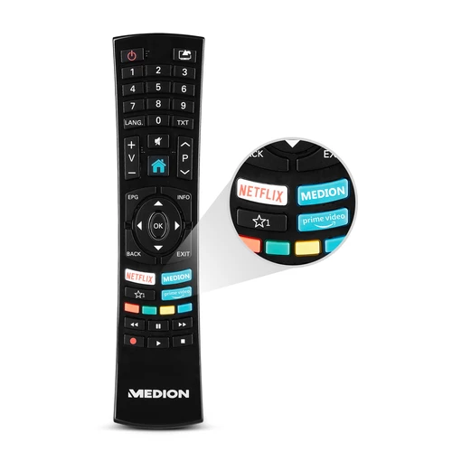 MEDION P13234 - Smart TV - Full HD - 32" (80 cm) - HDR - PVR - Bluetooth - Netflix - Amazon Prime Video - 3x HDMI - 2x USB 1