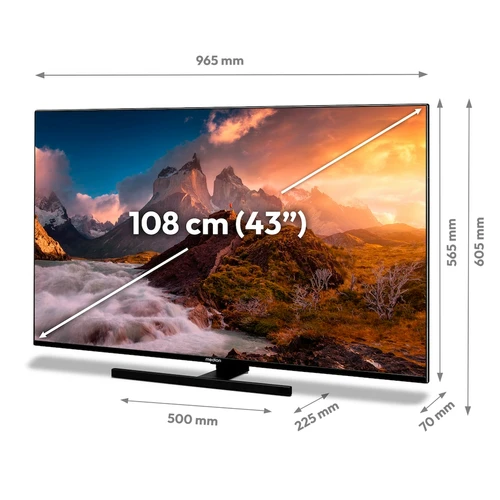 MEDION LIFE X14323 109.2 cm (43") 4K Ultra HD Smart TV Wi-Fi Black 330 cd/m² 1