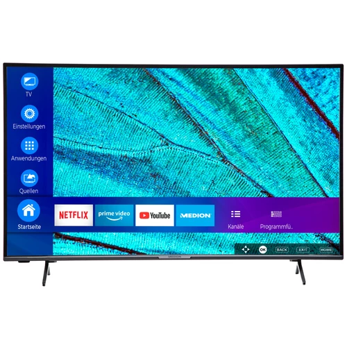 MEDION Smart-TV LIFE X15012 | 50 pouces | Ultra HD | HDR | Micro dimming | PVR ready | Netflix | Amazon Prime Video | Bluetooth | CI+ 1