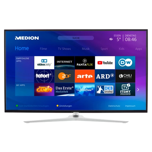 MEDION LIFE® X14350 Smart TV, 43 Pouces, Ultra-HD, Netflix, Bluetooth, HDR, Dolby Vision, Micro Dimming, PVR ready, Amazon Prime Video, CI+ 2
