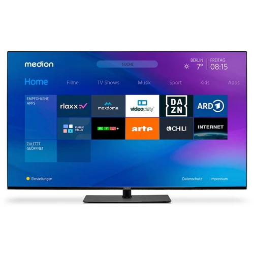 MEDION LIFE X15524 139.7 cm (55") 4K Ultra HD Smart TV Wi-Fi Black 350 cd/m² 7