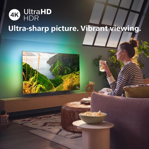 Philips 8100 series 75PUS8108/12 AMBILIGHT tv, Ultra HD LED, black, Smart TV, Pixel Precise Ultra HD, HDR(10+), Dolby Atmos/Vision 190.5 cm (75") 4K Ultra HD Wi-Fi 4