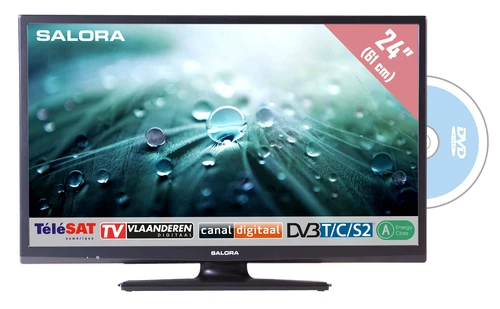 Salora 9100 series 24LED9109CTS2DVD TV 61 cm (24") HD Noir 220 cd/m² 0