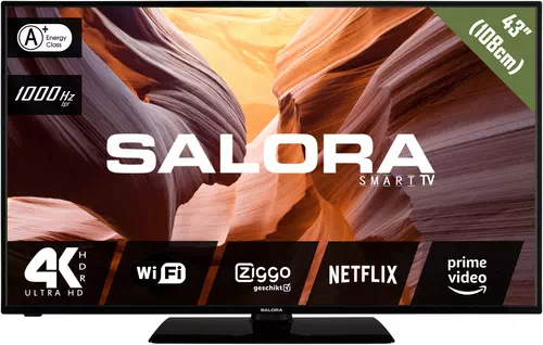 Salora 3804 series 43UHS3804 TV 109.2 cm (43") 4K Ultra HD Smart TV Wi-Fi Black