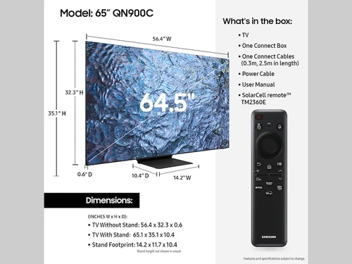 Samsung 65" NEO QLED 8K QN900C (2023) 165.1 cm (65") Full HD+ Smart TV Wi-Fi Black 4