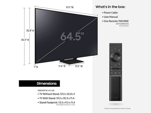 Samsung Q70A QN65Q70AAF 163.8 cm (64.5") 4K Ultra HD Smart TV Wi-Fi Black 4