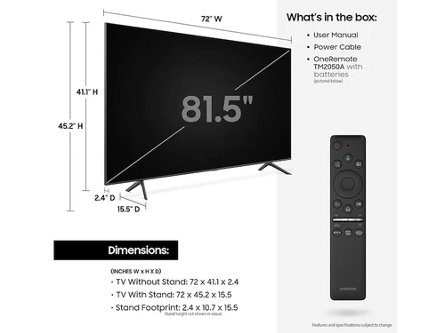 Samsung Q60T QN82Q60TAFXZA TV 2.07 m (81.5") 4K Ultra HD Smart TV Wi-Fi Grey 4