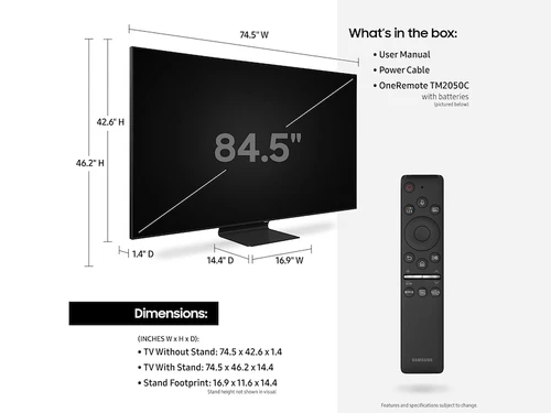 Samsung Q90T QN85Q90TAF 2.16 m (85") 4K Ultra HD Smart TV Wi-Fi Black 4