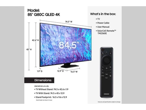 Samsung Series 8 QN85Q80CAF 2,16 m (85") 4K Ultra HD Smart TV Wifi Negro 5