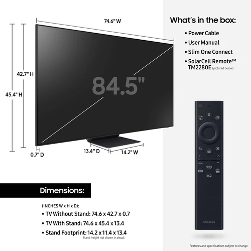 Samsung QN85QN95BAF 2,15 m (84.5") 4K Ultra HD Smart TV Wifi Noir, Titane 5