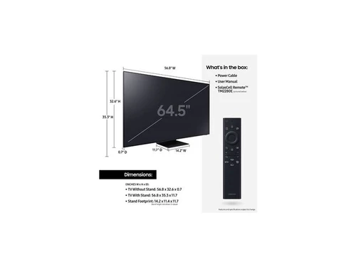 Samsung 65 Neo QLED 4320p 120Hz 8K 163.8 cm (64.5") 8K Ultra HD Smart TV Wi-Fi Black 8