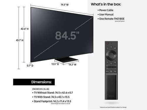Samsung QN85QN800AF 2.16 m (85") 8K Ultra HD Smart TV Wi-Fi Stainless steel 8