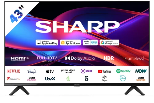 Sharp 2T-C43GD2225K Televisor 109,2 cm (43") Full HD Smart TV Wifi Negro 0