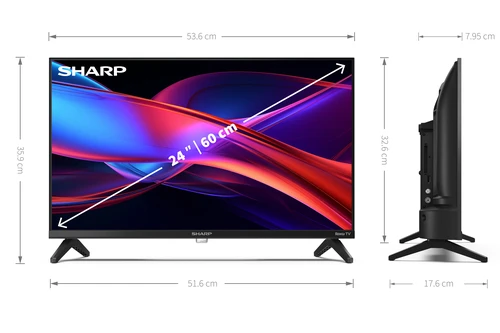 Sharp 1T-C24GD2225K TV 61 cm (24") HD Smart TV Wifi Noir 6