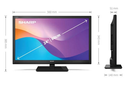 Sharp 24BI2EA TV 61 cm (24") HD Wi-Fi Black 6