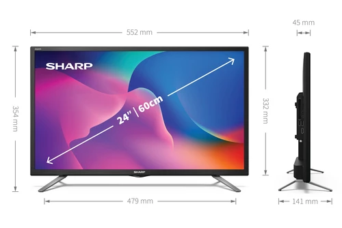 Sharp 24BI5EA TV 61 cm (24") HD Smart TV Wi-Fi Black 7