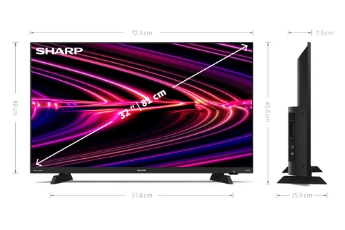 Sharp 32EF2E 81.3 cm (32") HD Smart TV Wi-Fi Black 7