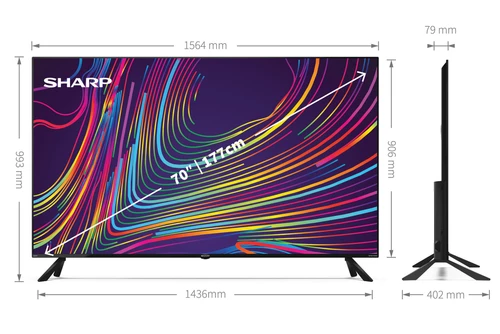 Sharp Aquos 70DN5EA TV 177,8 cm (70") 4K Ultra HD Smart TV Wifi Noir 7
