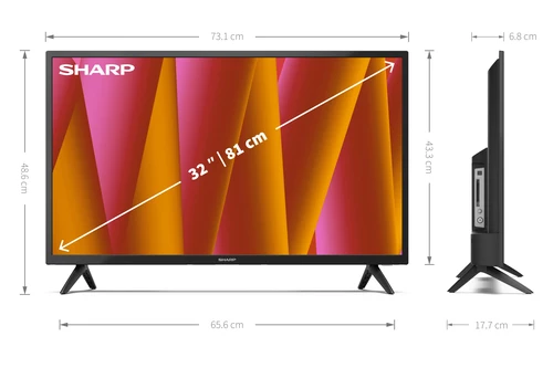 Sharp 32FG4EA 81.3 cm (32") HD Smart TV Wi-Fi Black 8