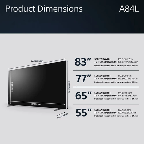 Sony XR-83A84L 2.11 m (83") Quad HD Smart TV Wi-Fi Black, Titanium 13