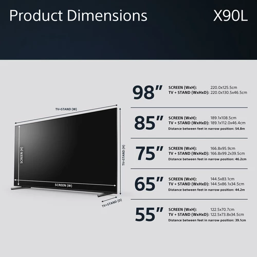 Sony XR-55X90L 139,7 cm (55") 4K Ultra HD Smart TV Wifi Plata 14