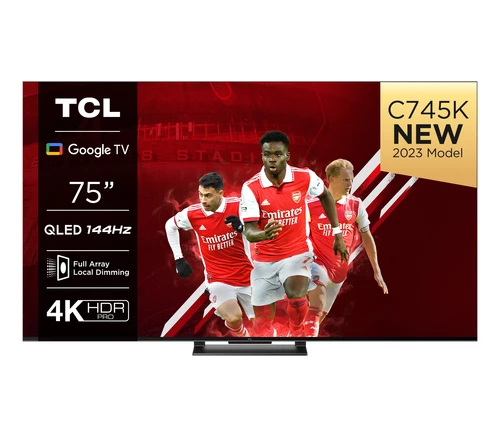 TCL C74 Series 75C745K TV 190.5 cm (75") 4K Ultra HD Smart TV Wi-Fi Black 26